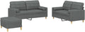 Sofa, vidaXL, Stoff (100 % Polyester), Metall, Textilene, Sperrholz, Dunkelgrau, Wohnzimmersofa