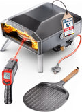 LIKAYA, Aussenküchen, 6,2kW, Grau, NeroSpin Pizzaofen Gas, Outdoor Gas Pizzaofen 450°C - Gas Pizza Ofen Outdoor mit