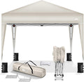 tillvex, Pavillon, Weiss/Grau, ® 3x3 m Wasserdicht + 4X Sandsäcke, Stabil & Winterfest