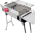 Renschler Line, Holzkohlegrill, Edelstahl, Grau/Weiss, Grillset XXL, Grillmaster Spiessdreher + Motor + Powerbank + Mangal + 11