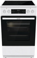 Gorenje, Kochfeld, 70 Liter, 50 cm, Weiss, GECS5C 60 WPA Elektro-Standherd mit Glaskeramik-, GentleClose, Schnellaufheizung