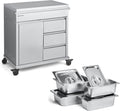 BURNHARD, Wagen, Grau/Weiss, ® Grill Beistell mit Edelstahl-Arbeitsfläche inkl
