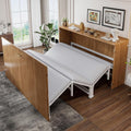 staronce, Bett, 140x200 cm, Grau/Braun, Klapp, Gäste Klappbar, Schrank Murphy- Holz