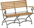 Dehner, Sitzbank, 124 x 88 x 57 cm, Natur, Klappbank Tegernsee, 2-Sitzer, aus FSC® - zertifiziertem Akazienholz / Stahl