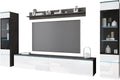 Wohnwand, MINIO go for it, Weiss, 4-Teilig Set Veve 2, Hängend / Stehend - mit LED