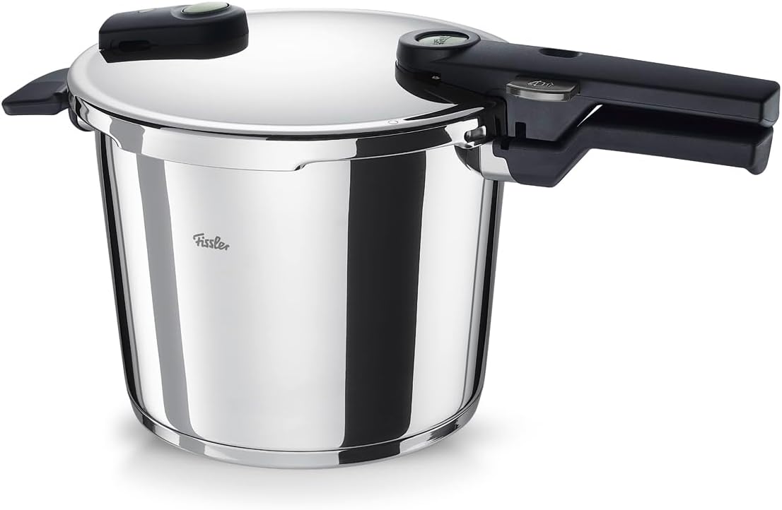 Fissler, Schnellkochtöpfe, 22 cm, 6 L, Weiss/Grau, Vitaquick Elemental Schnellkochtopf (, Salbeigrün), Edelstahl