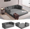 LINSY HOME, Sofa, 200 cm, Grau, Schlaf - Boden Bed mit Pillow Back Support Armrest - Schlaf