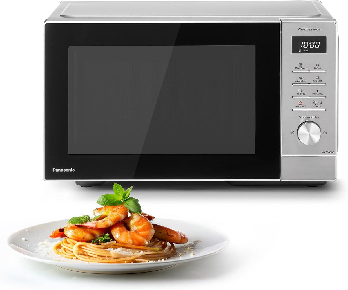 Panasonic, Solo-Mikrowellen, 1000 W, 29 l, Silber, NN-SD36QSEPG Solo-Mikrowelle, automatisches Auftauen, 11 automatische Programme