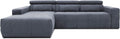 Sofa, DOMO. collection, 285 x 175 x 98 cm, Dunkelgrau, Eck Brandon, mit Rückenfunktion in L-Form, Polsterecke, Eckgarnitur Longchair links (BxTxH)