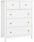 HOCSOK, Sideboard, 74x40x94 cm, Weiss, Kommode, Kommode, mit 5 Schubladen, Beistellschrank viel Stauraum