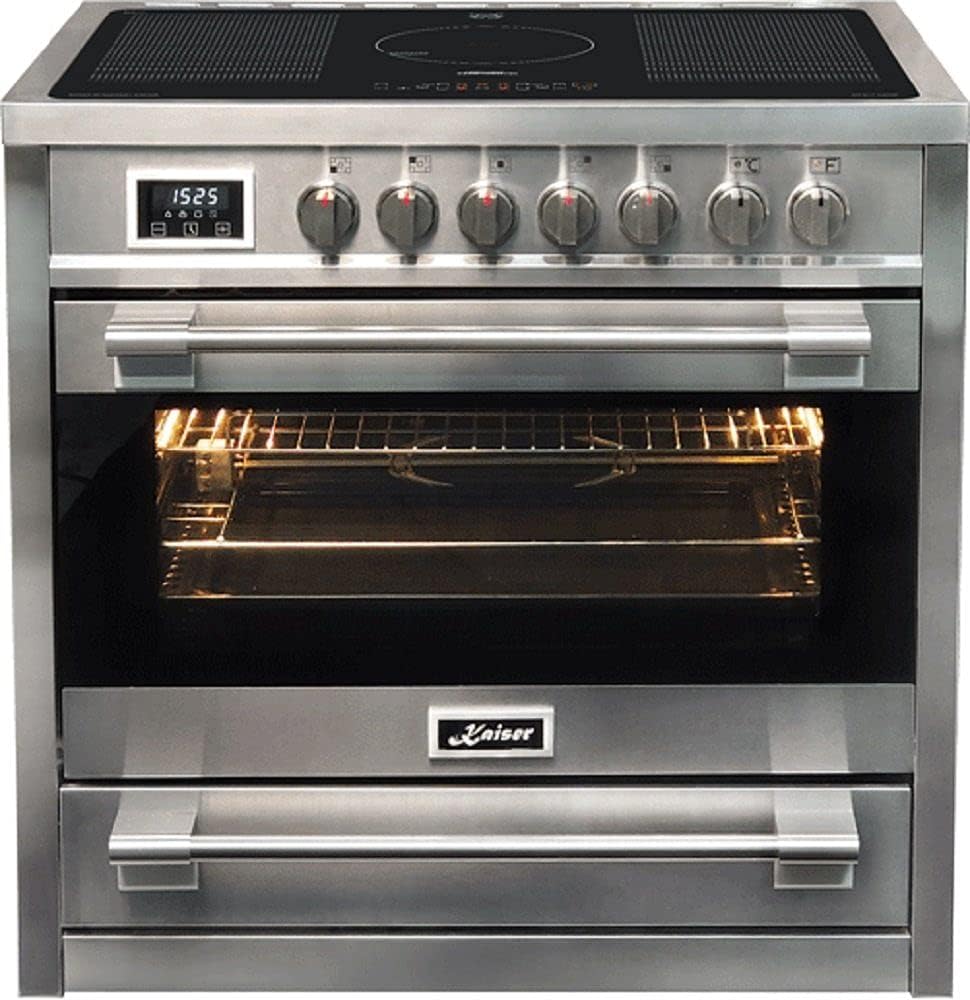 Kaiser, Backofen, 90 cm, 115 L, Grau/Schwarz, Induktions-Standherd HC 93691 IR, Elektro Standherd / Empire mit Induktionskochfeld / 5