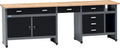 Küpper, Werkbänke, 240x84x60 cm, 300 kg, 30 mm, Schwarz, Werkstatt Werkbank 12289, 6 Schubladen, 2 Türen, Traglast