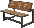 LIFETIME, Sitzbank, 141x78,5x88,5 cm, Braun/Weiss, Gartenbank, klappbare Rückenlehne, umwandelbare Bank in einen Tisch