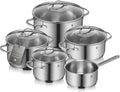WMF, Topfsets, Grau, Provence Plus Topfset 5-teilig für Induktion und alle, Töpfe aus Cromargan Edelstahl mit Glasdeckel