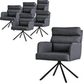 ML DESIGN modern living, Esszimmerstühle, Anthrazit, ML- drehbar 6er Set, Wohnzimmerstühle mit Arm- & Rückenlehne