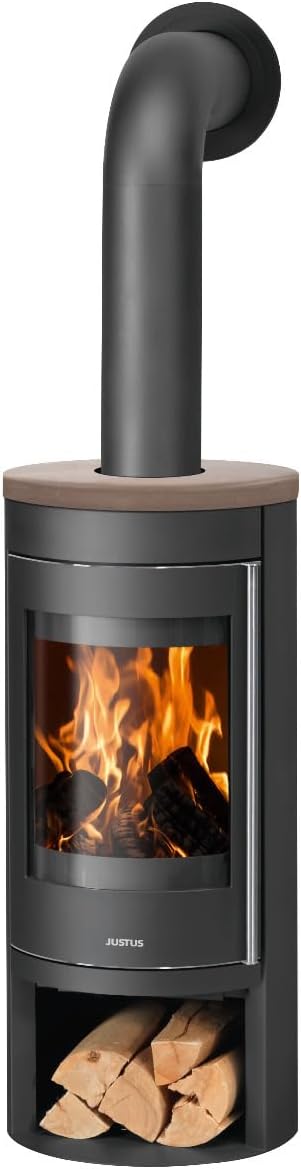 Justus, Kaminofen, Schwarz, 4815 32 Mino 2.0 Stahl mit Keramik-Abdeckplatte Grappa / A+