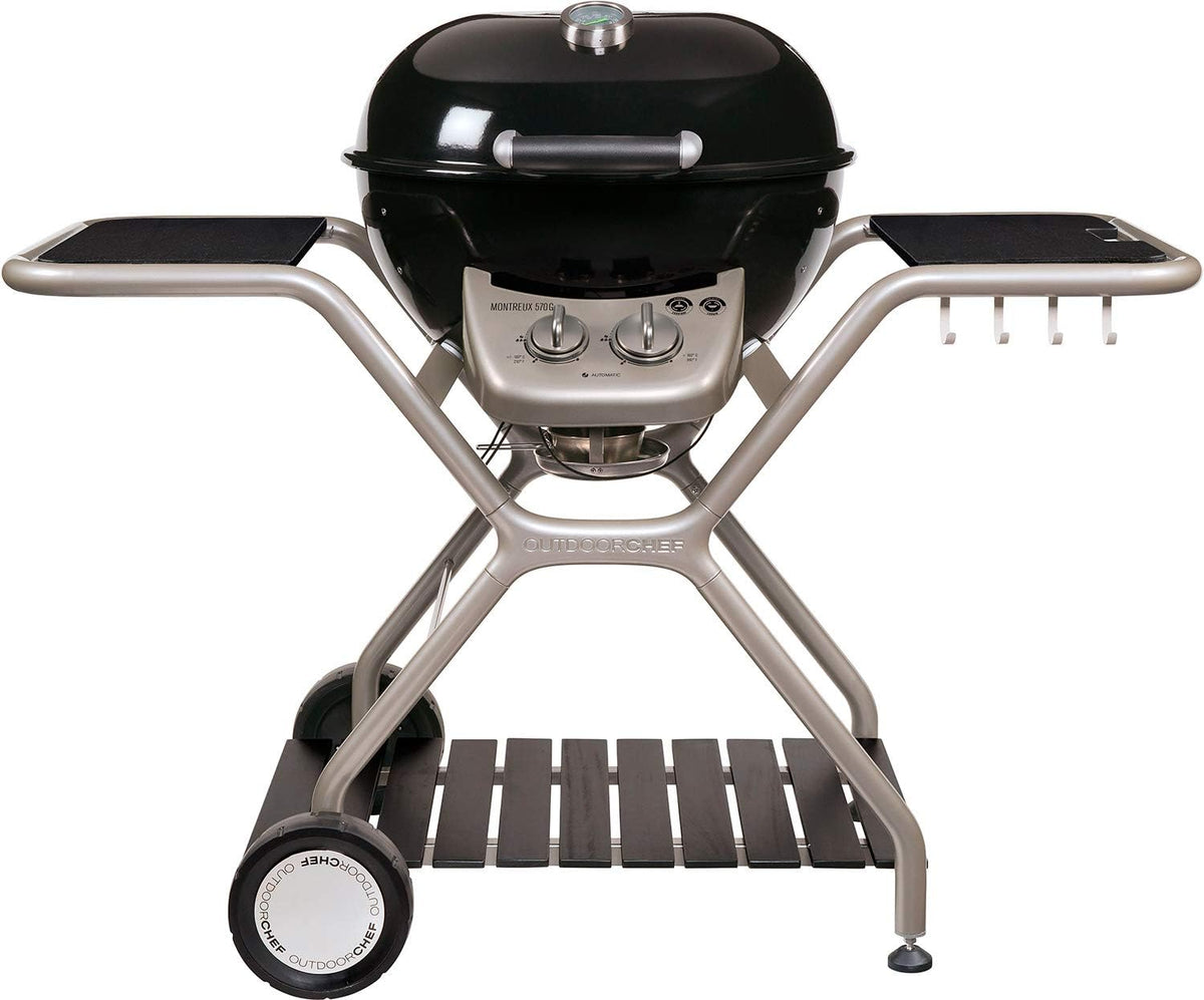 OUTDOORCHEF, Holzkohlegrill, 9700 W, Schwarz, Montreux 570 G Grill Wagen Gas, Metallisch