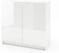 Vladon, Sideboard, 82 x 78 x 37 cm, Weiss, Logan, Made in Germany, Kommode mit 2 Türen, matt / Hochglanz