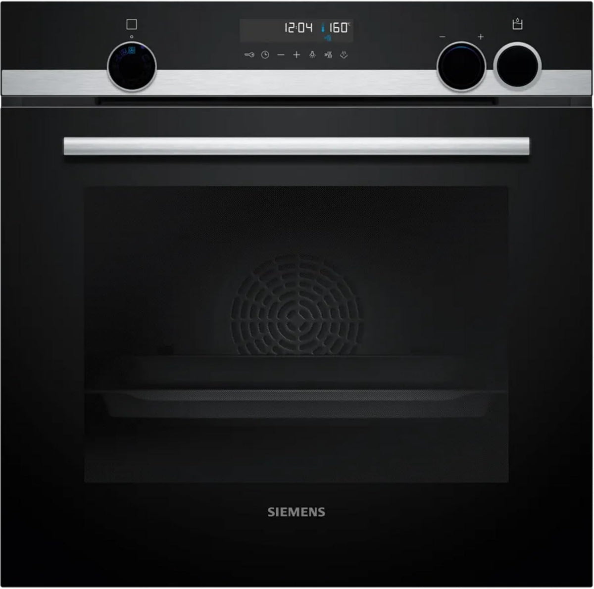 Siemens, Backofen, 60 x 60 cm, Schwarz, iQ500 Smarter Einbau- Edelstahl HR578GFS7F