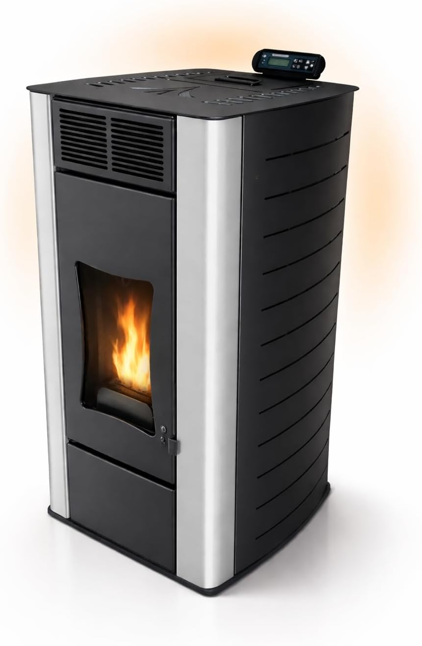 Nemaxx, Öfen, 12,5 kW, 18 kW, 300 m, 40 kg, Schwarz, ® P18 Wasserführender Hydro-Pelletofen bis ³, BAFA / förderfähig