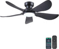 Kviflon, Deckenventilator, 117 cm, Schwarz, Moderner mit Licht, Fernbedienung / APP-Steuerung, 5 Umkehrbare Klingen