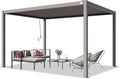 TOOLPORT, Pavillon, Grau/Weiss/Anthrazit, PRIMEYARD Pergola 3x4 m Aluminium-Pfosten mit Lamellendach
