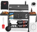 KESSER, Holzkohlegrill, Grau, ® XXL Grillwagen Set mit Deckel & Thermometer, grosser BBQ Kohlegrill Wagen, Smoker Grill mit Kamin & Lüftung