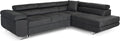 Sofa, COMFORTINO FURNITURE, Dunkelgrau, Eck mit Schlaffunktion PASTI L-Form, Couch mit Bettkasten, 3-Sitzer Eckcouch
