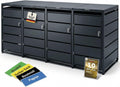 ALBATROS, Mülltonnenbox, 240 L, Grau/Blau, Metall RAL7016, 120-, abschliessbar