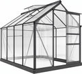 Outsunny, Gewächshaus, 190x252x201 cm, Grau, Aluminium mit Dachfenster