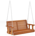 COSTWAY, Verandaschaukeln, Natur, Hängebank Outdoor, 2-Sitzer Schaukelbank Holz