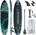 COOLCAA, SUP-Board, 210 kg, Türkis/Grau, 354cmx86cmx15 cm Stand-up-Paddle-Board mit Premium SUP, Tragkraft bis