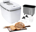 KLAMER, Brotbackautomaten, 100 W Kneten, 750 W Backen, Grau/Weiss, Brotbackautomat mit 14 Programmen, auch glutenfrei