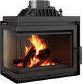 kratki, Kaminofen, 8kW, Grau/Schwarz, Kamineinsatz Gusseisen Simple Holzofen Eck Links Ø150