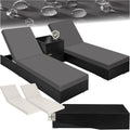 Gartenmöbel-Set, tectake, Schwarz, ® 2er Garten Lounge Sonnenliegen Set mit Tisch, Aluminium Gartenliege, Gartenlounge Outdoor