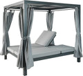 Mendler, Bett, 205 cm, 10 cm, Grau, Lounge-Gartenliege HWC-J66, XL Sonnenliege Bali-Liege Outdoor- Daybed, -Polster Olefin