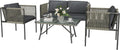 Sofa, Outsunny, Grau, Gartenmöbel Set aus Polyrattan mit 2er für 4 Personen