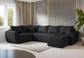Sofa, AXLIVING, Schwarz, Malatya U XL Wohnlandschaft U Form XXL Eck modern L