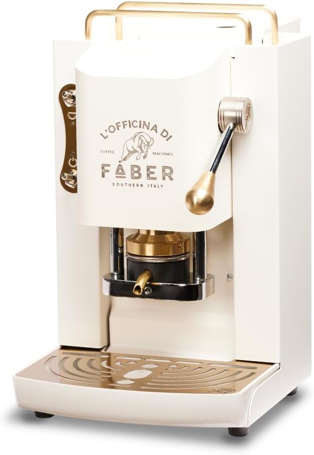 Faber, Kaffeemaschine, 44 mm, Messing/Weiss, PRO Total Deluxe aus Messing, Ese Papier, 1.3 liters, (Weiss)