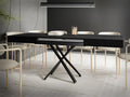 Sofa, WFL GROUP, 76 cm, Schwarz, Couchtisch Höhenverstellbar und Ausziehbar Cavetta X