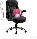 Bosmiller, Schreibtisch, 180KG, Schwarz/Grau, Ergonomischer Bürostuhl Verstellbare stuhl mit Hoher