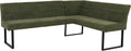 Mendler, Sitzbank, 210x159 cm, Grün, Eckbank HWC-O81, Chenille Metall