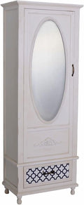 Kleiderschrank, PALAZZO INT, 178 cm, altes Weichholz, Spiegelglas, Weiss, V age Schrank Shabby Chic Wäscheschrank Schlafzimmer