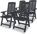 GuyAna, Liegen, Kunststoff, Anthrazit, Garten-Liegestühle 4 STK. Sonnenliege Rattan Sonneninsel