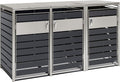 Zelsius, Mülltonnenbox, Silber/Anthrazit, 3er Mülltonnen